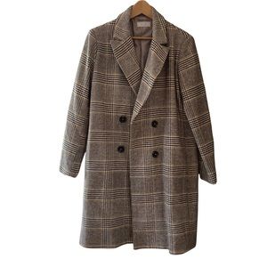 SAGE THE LABEL Plaid Trench Coat